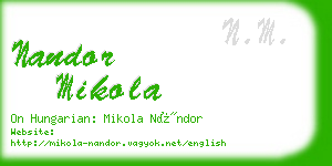 nandor mikola business card